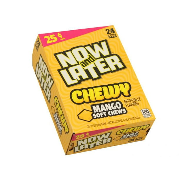 Now and Later Mango Chewy Taffy Bars, .92 oz (24 Count)