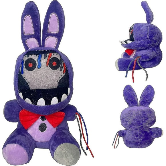 Withered Purple Bunny Plush Toys, 11 Inches Fnaf Security Breach Bonnie Doll, Collectible Nightmare Freddy Plush Toys (withered Purple Bunny)-fanceye