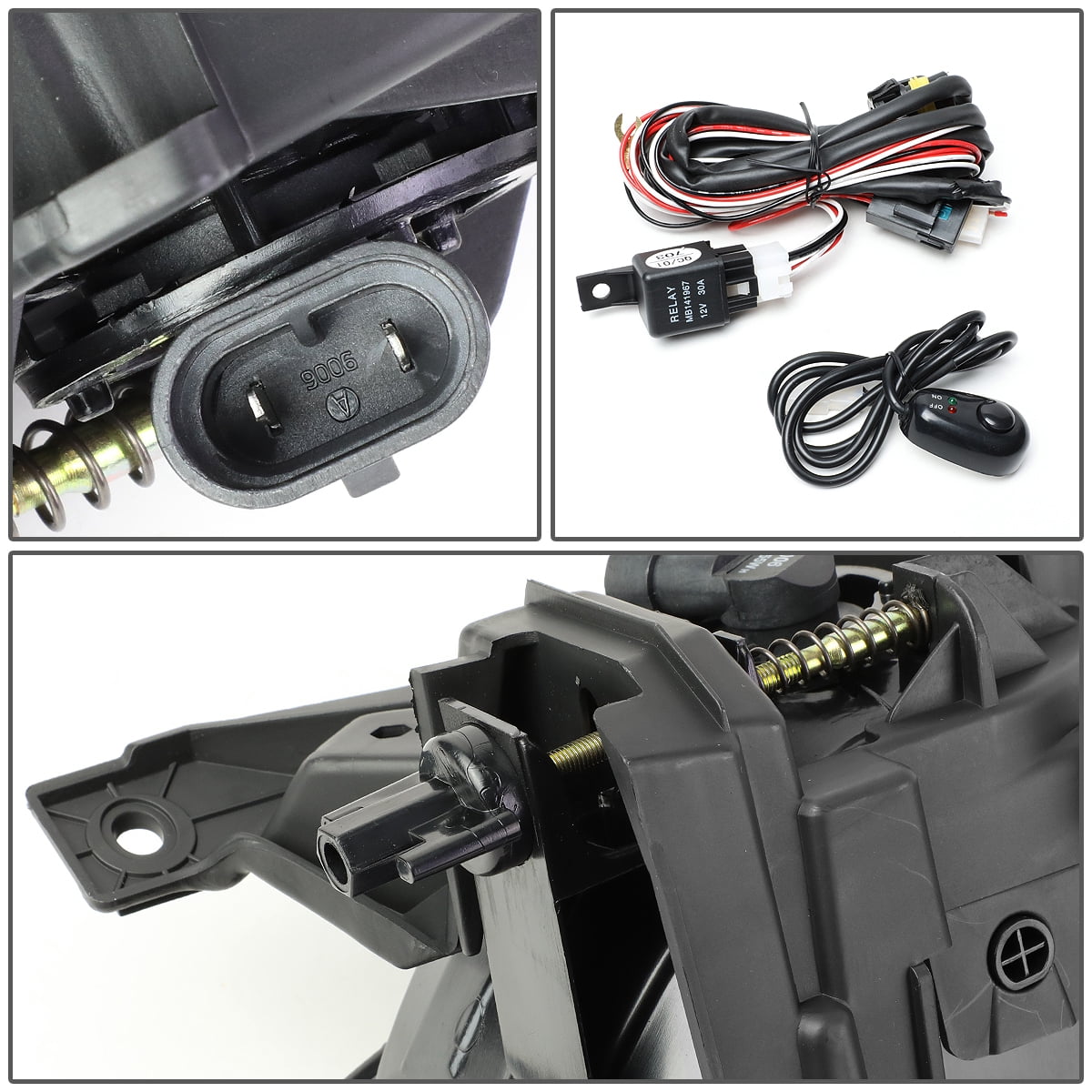 DNA Motoring For 13-18 RAM 1500 Chrome Lens Bumper Fog Light Lamps Pair w/Wiring Harness Switch