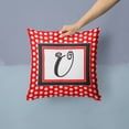 thumbnail image 2 of Carolines Treasures CJ1012-UPW1414 Monogram - Initial  U Red Black Polka Dots Decorative   Canvas Fabric Pillow 14Hx14W, 2 of 4