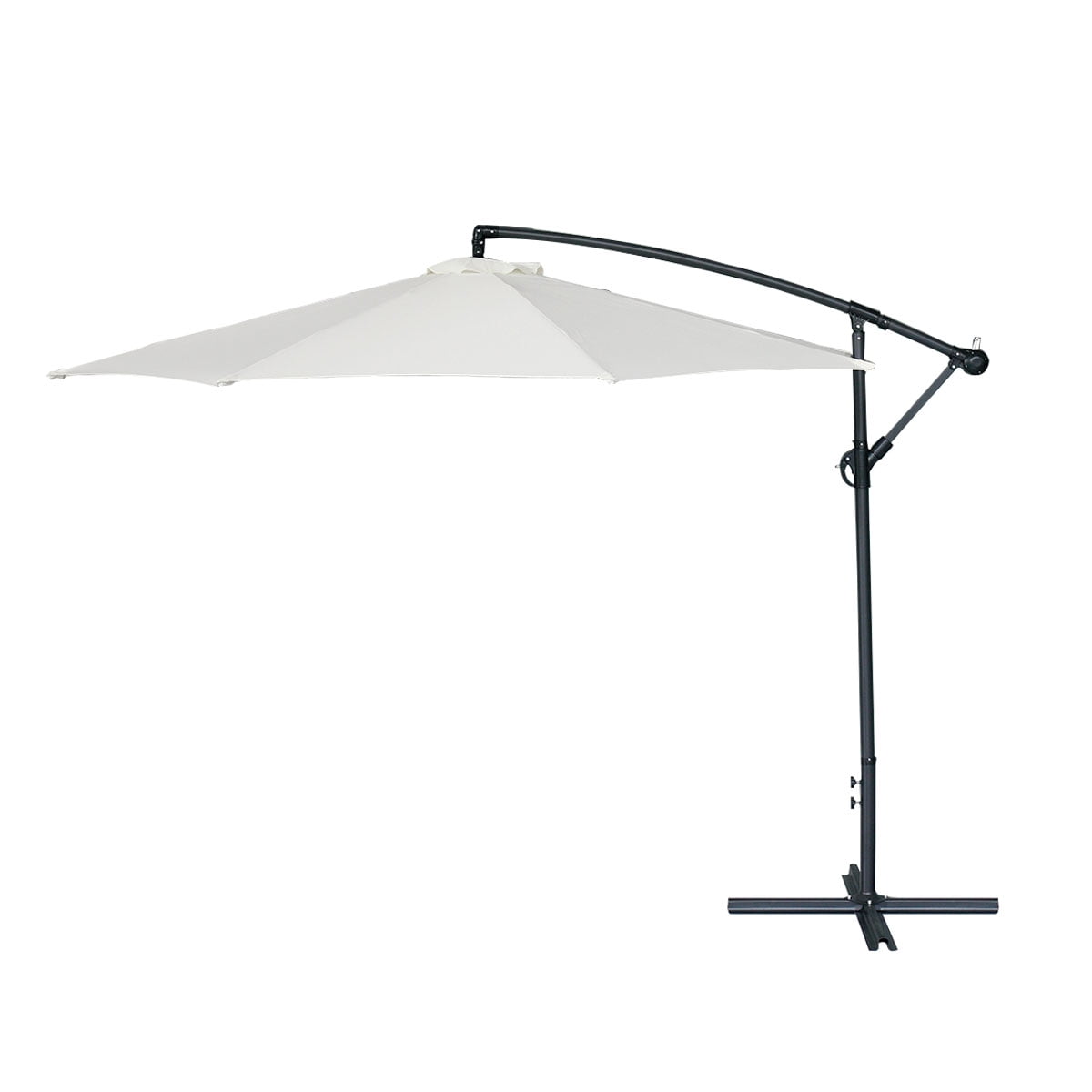 Kepooman Patio Umbrella Offset Hanging Umbrella Outdoor Market Umbrella, Beige Kepooman Patio Umbrella Offset Hanging Umbrella Outdoor Market Umbrella, Beige