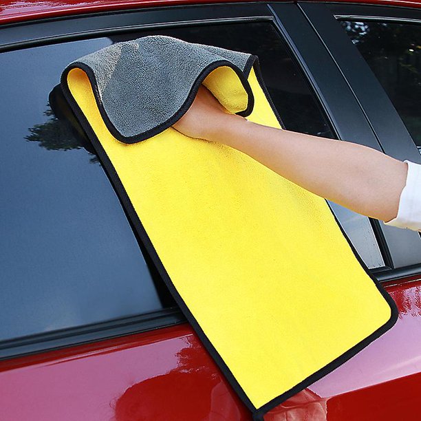 3 piezas de toallas de lavado de autos de alta densidad, toallas de vellón coral de doble cara engrosadas para autos que absorben el agua, toallas de limpieza de vidrios, toallas multifuncionales