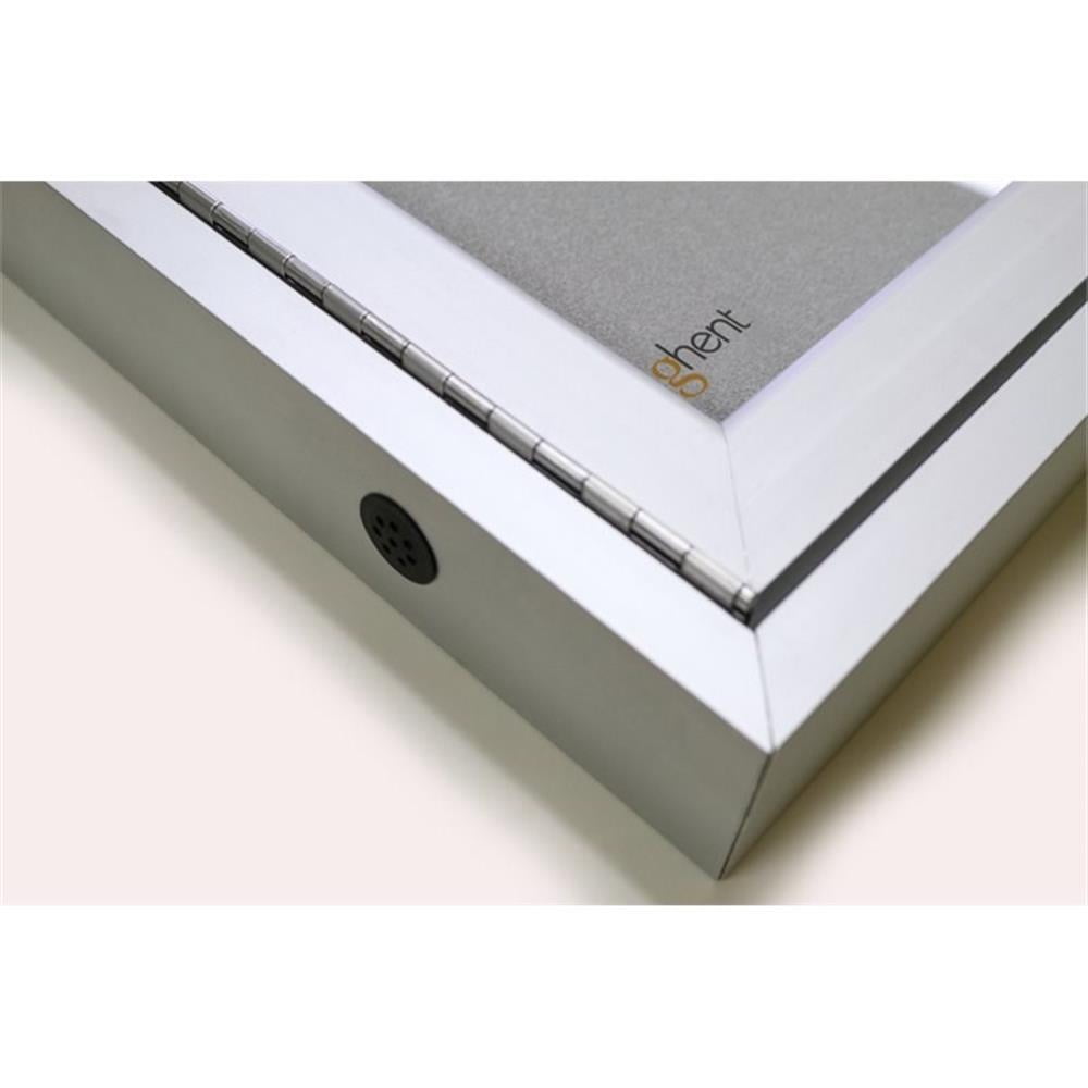 Pemberly Row Vinyl 36" x 36" 1 Door Enclosed Bulletin Board in Stone