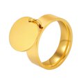 thumbnail image 1 of Qarigey Anillo de acero inoxidable para niña, colgante de joyería para dedo, abalorio para fiesta de mujer, Chip Circular externo, adorno para niña Accesorios de disfraces Oro 8# Qarigey AP014585-05, 1 of 6