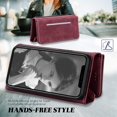 thumbnail image 5 of ELEHOLD Crossbody Wallet Case for iPhone 15 Large Capacity Card Slots Zipper Pocket Adjustable Shoulder Strap Elegant Purse Case for iPhone 15 6.1 Inch,Winered, 5 of 7