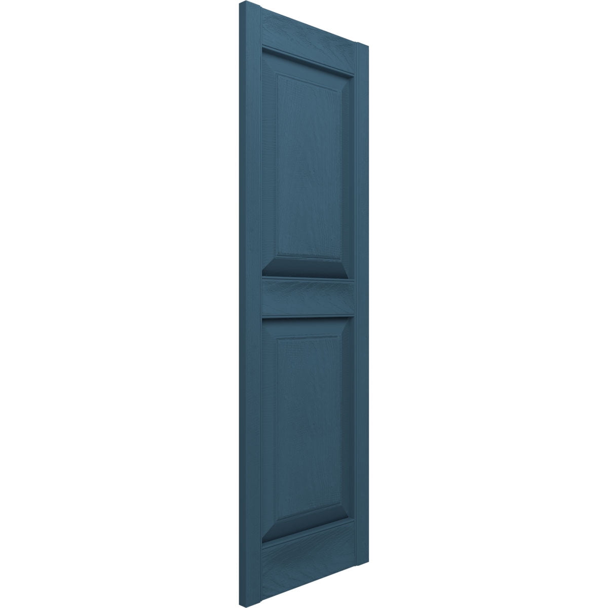 Ekena Millwork 14 3/4"W x 59"H Lifetime Vinyl, Standard Two Equal Panels, Raised Panel Shutters, w/Installation Shutter-Lok's & Matching Screws (Per Pair), Classic Blue