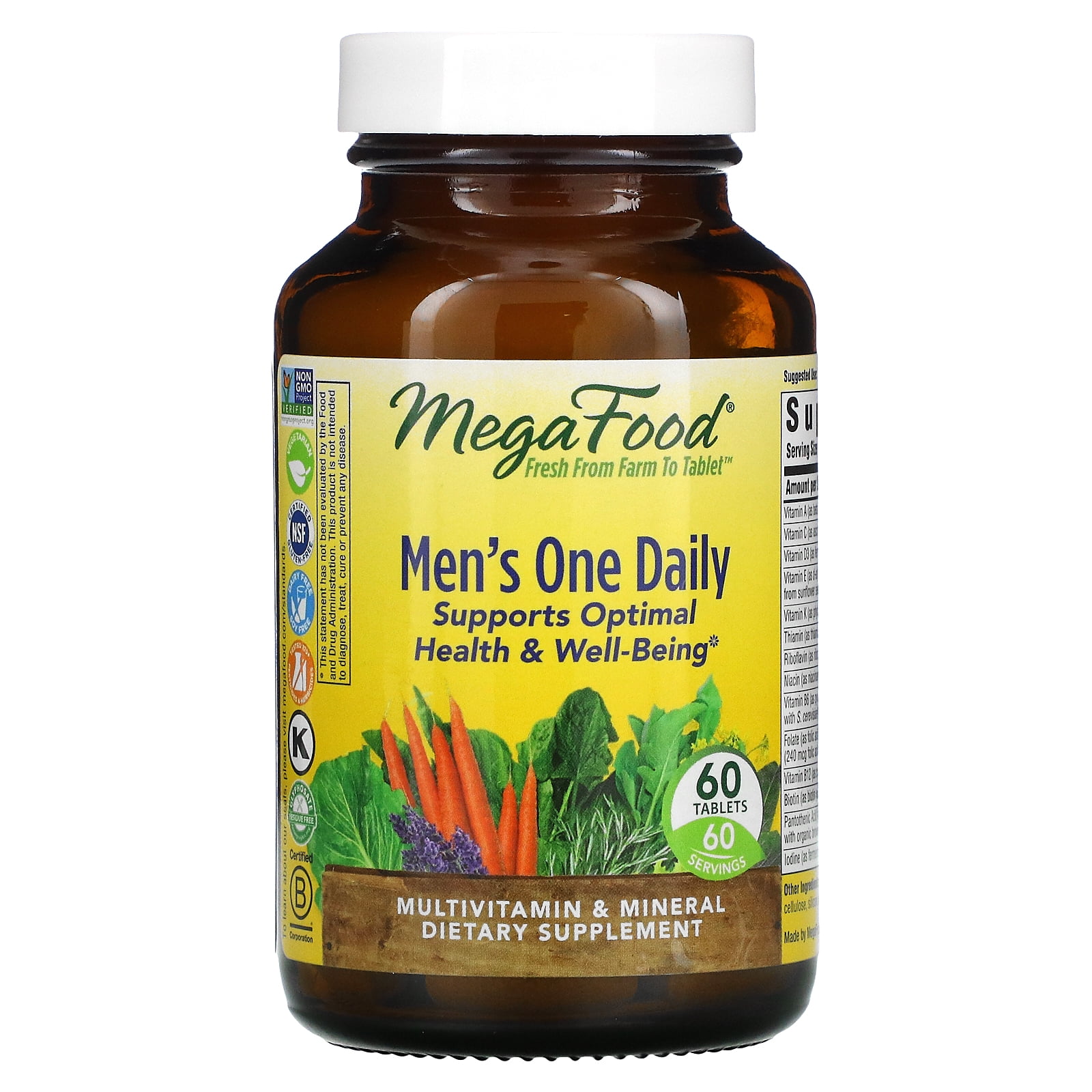 MegaFood Men's One Daily, 60 Tablets - Walmart.com