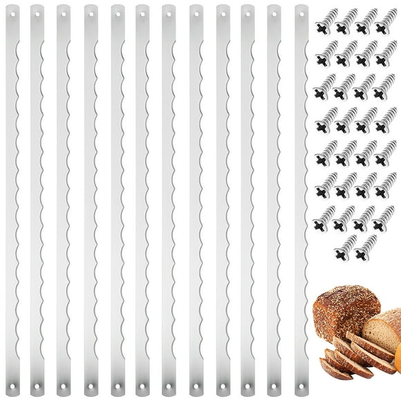 BRIGHTFUFU 12 pcs Ban Hojas de sierra de sierra de acero inoxidable Cucharas de reemplazo de palas de reemplazo de pan serrated para herramienta de corte de pan casero