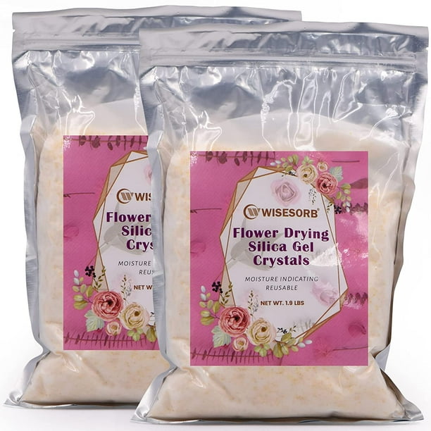 Wisesorb Silica Gel Flower Drying Crystals, 4 LBS Orange to Green Color