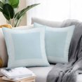 thumbnail image 2 of Aqua Geometric Throw Pillow Covers 18x18 Inch Set of 2, White Greek Key Design Abstract Modern Art Waterproof Outdoor Pillow Covers, Decorative Cushion Pillowcases for Couch, Sofa, Bed, Garden, Patio, 2 of 9