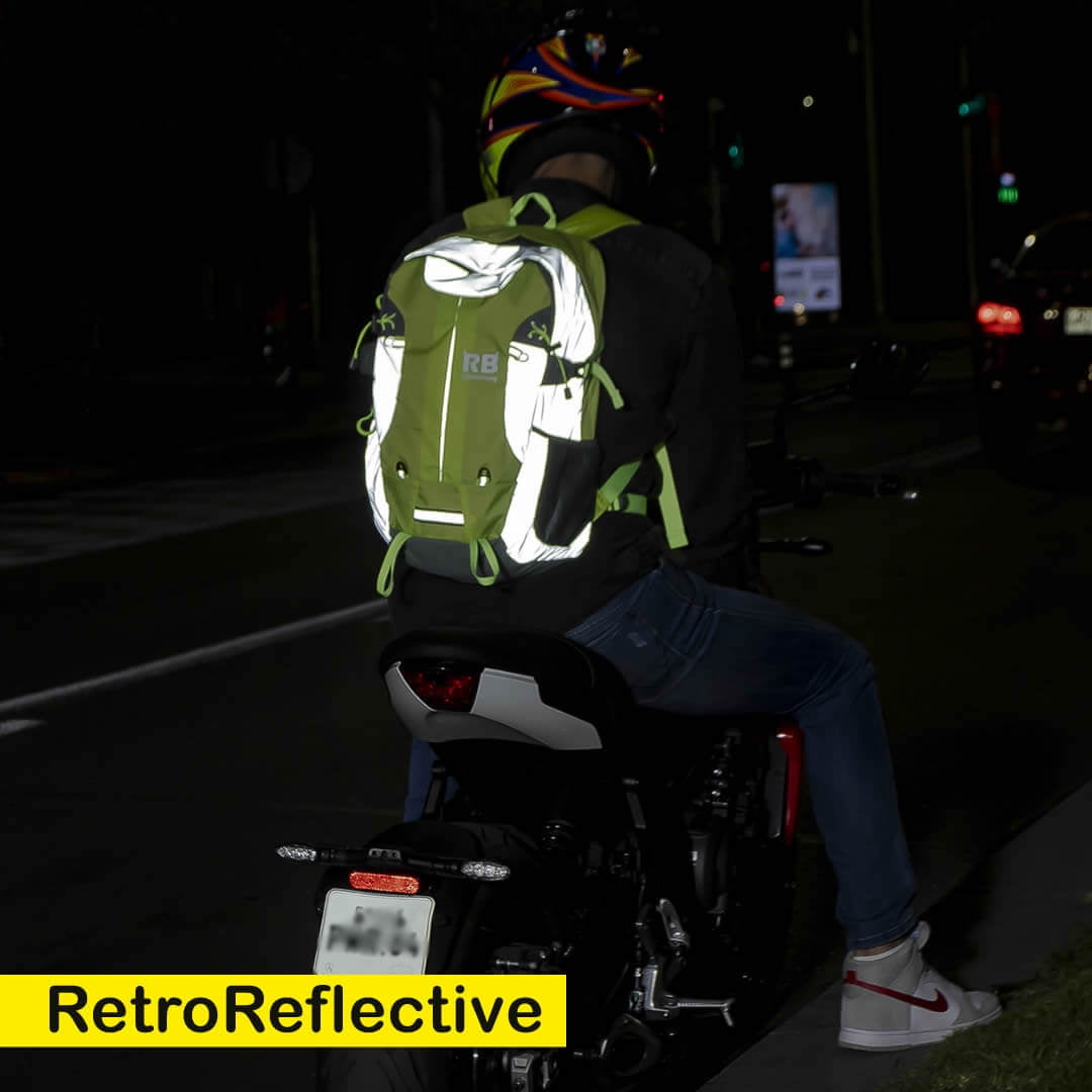 Riderbag Hi Vis Reflective Bike Motorcycle Backpack Green