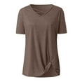 thumbnail image 5 of ALLLIST Yellow Casual Tops for Women Solid Short Sleeve V-Neck T-Shirts Womens T Shirts, 5 of 6