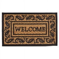 Calloway Mills 280021830 18 x 30 in. Black Border Coir & Rubber Welcome Rectangular Doormat, Natural