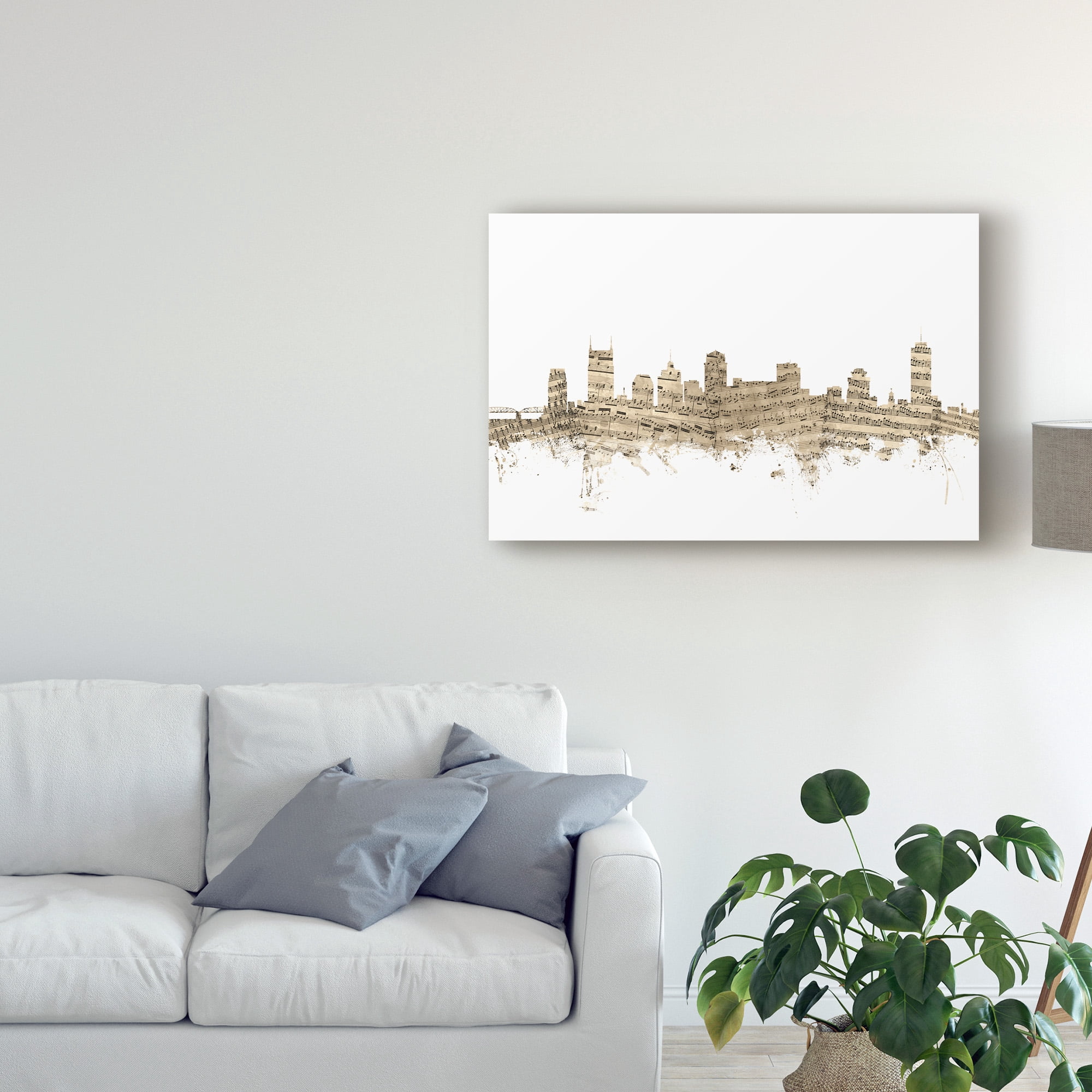 Trademark Fine Art 'Nashville Tennessee Skyline Sheet Music II' Canvas Art by Michael Tompsett