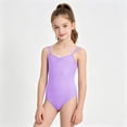 thumbnail image 2 of Krdevn Girls Ballet Dance Leotard, Solid Color Sleeveless Gymnastics Bodysuit for 3-16Y Kids,Light Purple, 2 of 6