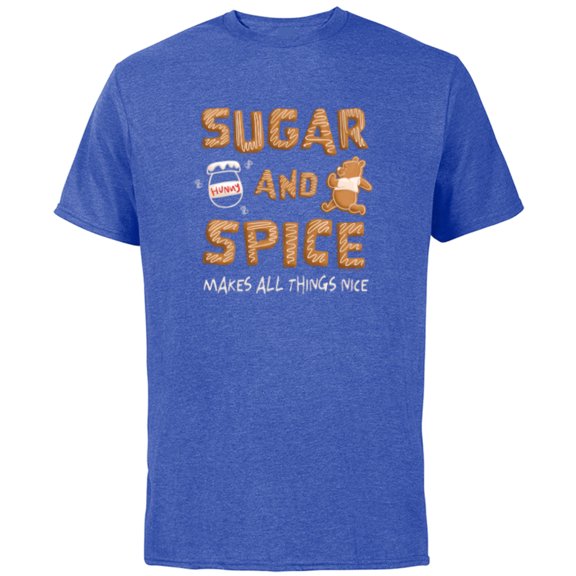 Disney Winnie the Pooh Gingerbread Cookie Sugar and Spice - Short Sleeve Cotton T-Shirt for Adults - Customized-Royal Heather