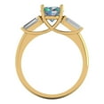 thumbnail image 4 of 2.5 ctw 3 Stone Anniversary Ring for Women | Oval Cut Blue Moissanite | Hyperallergenic Solid 18K Yellow Gold, 4 of 5