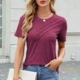 thumbnail image 2 of Yuzhih T-Shirts pour Femmes Manches Courtes Décontractés Été T-Shirts Col Rond Blouses Basiques d'Entraînement, 2 of 7