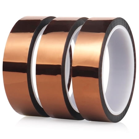 Polyimide Tape, 3 Pack High-Temperature Resistant Tape 1inch x 33m(108ft), No Residue Heat-Resistant Tape for Electric Task, 3D Printing, Soldering, Sublimation, Masking