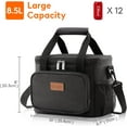 thumbnail image 5 of Lifewit Large Soft Cooler Lunch Bag, Insulated Lunch Box, Cooling Tote for Adult, Men, Women, Picnic, Hiking, Beach, Leakproof, Waterproof, Lightweight, 12-Can (8.5L) , Black, 5 of 7
