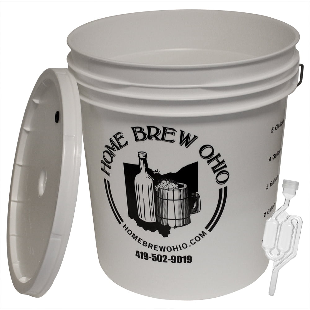 7.9 Gallon Plastic Fermenting Bucket With Grommeted Lid with 3PC airlock 
