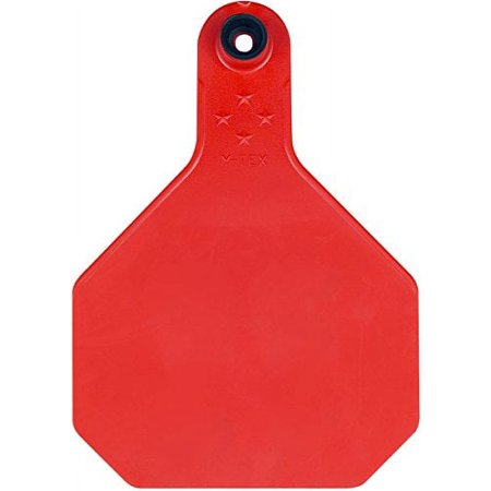 Y-Tex 4 Star Large Blank Cattle Tags 25 Count Red
