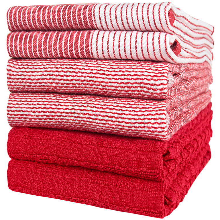 Cotton Kitchen Dish Towel Set 8 Tea Towels, Large Dish Cloth 28