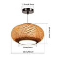 thumbnail image 3 of Miumaeov 16" Vintage Bamboo Wicker Lampshade Rattan Ceiling Light Hand-Woven Chandelier Hanging Pendant Lamp Fixture, 3 of 18
