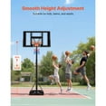 thumbnail image 5 of KFFKFF Portable Basketball Hoop System, Adjustable Height from 4.4 ft to 10 ft, Basketball Stand with Rolling Wheels for Driveways, Pools, Suitable for Kids, Teens, and Adults, 5 of 9