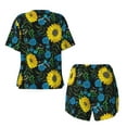 thumbnail image 2 of Sigee Sunflowers And Blue Flower for Sleepwear Casual Pjs with Pockets Women's Pajamas Sets Shorts 2 Piece Short Sleeve Lounge Sets Large, 2 of 9