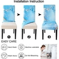 thumbnail image 6 of Ink Art Painting Chair Covers for Dining Room Set of 6, High Stretch Removable Washable Parsons Chair Slipcover for Home Party Hotel Wedding Ceremony (Blue Marble,6PCS), 6 of 6