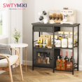 thumbnail image 2 of Gabinete SWTYMIKI para barra de café con patas ajustables, negro, 2 of 8