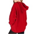 thumbnail image 6 of HAOTAGS Girls Graphic Print Hoodie (2-14) Long Sleeve Hooded Sweatshirt with Pocket Red Size 4T, 6 of 8