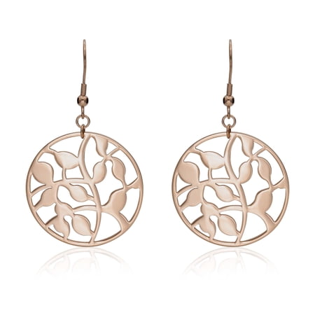 Pink Ivy Stainless Steel Rose Gold Statement Earrings