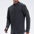 thumbnail image 3 of Blusa y camisa de manga larga con cuello alto para hombre, informal, de color liso, de poliéster., 3 of 4