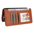 thumbnail image 6 of Compatible with Samsung Galaxy S21 Ultra Phone Case Detachable Wallet, Magnetic Flip Folio with Credit Card Holder & Cash Slot, Premium PU Leather, Wristlet, Kickstand Shockproof Cover, Brown, 6 of 10