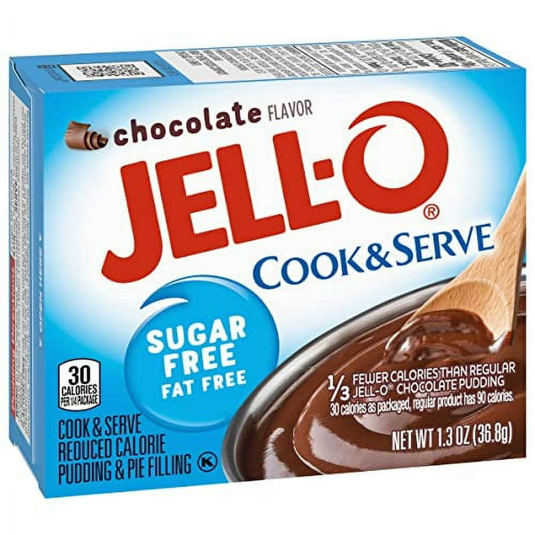 Jell-O Chocolate Pudding, Cook & Serve, 1.3 oz Box, 4 Packs