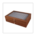 thumbnail image 2 of 23 Grid Walnut Pen Storage Case Luxury 2 Layer Pen Display Organizer Transparent Window Fountain Box Pen-, 2 of 10