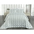 thumbnail image 2 of Ambesonne Jungle Quilted Bedspread Set 3 Pcs, Winter Themed Snowy Forest, King, Sea Blue Cadet Blue and Ivory, 2 of 4