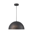 thumbnail image 4 of Industrial Oversized Metal Dome Pendant Light - Modern Farmhouse 15in - Black with Sprayed Gold, 4 of 5