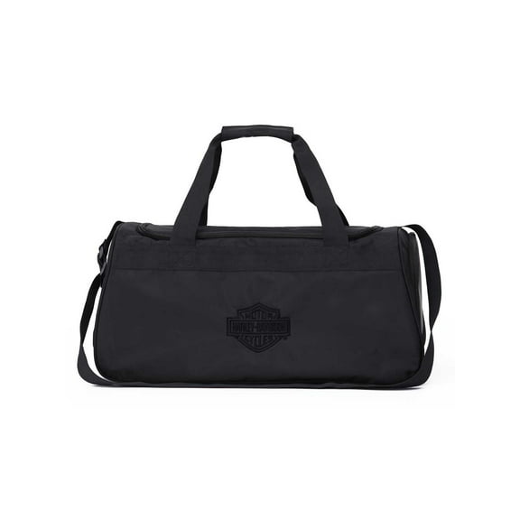Harley-Davidson Crinkle Bar & Shield Nylon Duffel Bag w/Side Shoe Pocket - Black, Harley Davidson