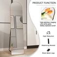 thumbnail image 3 of 57.5''x14.2''Arched Full Length Mirror, Full Body Floor Mirror Standing Hanging or Leaning Wall, Arch Wall Mirror with Stand Metal Support for Bedroom Cloakroom, Golden, 3 of 7