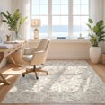 thumbnail image 3 of Design&I 8'x10' Washable Area Rug Sleek Flatweave Pet Friendly Pink Blush Beige Ornamental Centerpiece Delicate Vine Motif Cream for King Size Bedroom, Under Bed, 3 of 7