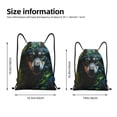 thumbnail image 2 of Xecao Realistic Style Colorful Wolf A Pattern Sports Drawstring Backpack - String Swim Gym Bag with Wet Proof Pocket for Women&Men-Medium, 2 of 6
