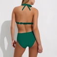 thumbnail image 5 of UTSJKR 2 Piece Swimsuit for Women Drawstring Tummy Control Swim Suits Color Block Full Coverage Bathing Suits Swimwear Green L, 5 of 8