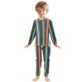 thumbnail image 6 of FORMRS Long Sleeve Top and Pants Pajama Set for Niños 2-Piece Sleepwear, Sizes 18M-8Y, Navy Blue Stripes, 6 of 6