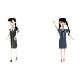 thumbnail image 1 of Miércoles Addams Figura Muñeca Anime Modelo Regalo Halloween (Lunares Manga Corta), 1 of 8