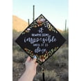 thumbnail image 4 of Embroidered Graduation Cap Topper | Graduation Cap Decoration Topper | Graduation Gift | Embroidery | Flower Cap Topper | Hand painted Cap, 4 of 9