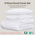 thumbnail image 5 of California Design Den 3-Piece King Size Duvet Cover Set, 400 Thread Count 100% Cotton King Size Set, Soft Sateen, Bright White, 5 of 9