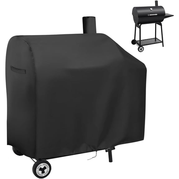 Charcoal Grills Cover for CC1830 30 Barrel Charcoal Grill, Waterproof Outdoor BBQ Grill Cover Barbeque Grill Cover(Black)